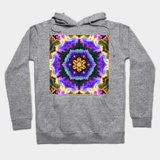 Psychedelic Hippie Flower Purple Yellow and Blue Hoodie